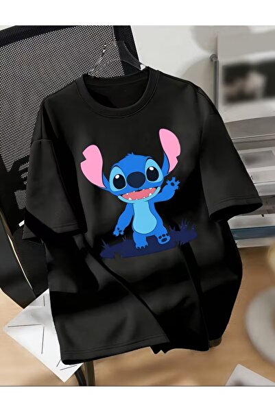 LELVANİ تي شيرت بنمط ليلو وستيتش مطبوع