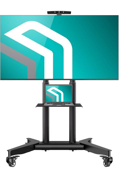 ONKRON Mobile TV Stand on Wheels for 32-75 Inch Screen, max Load 132 lbs, Height Adjustable TV Portable