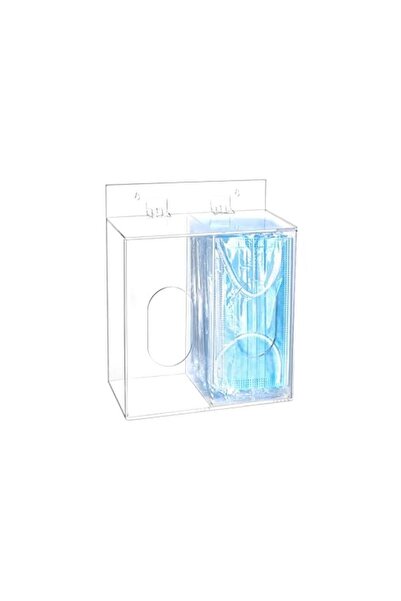 Slasa Acrylic Face Mask Dispenser Box - Clear Glove Holder with Lid, Disposab...