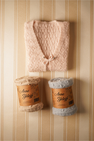 anne yeleği Elmas Desenli Yumoş - Kadın Yumuşak Dokulu Triko Yelek