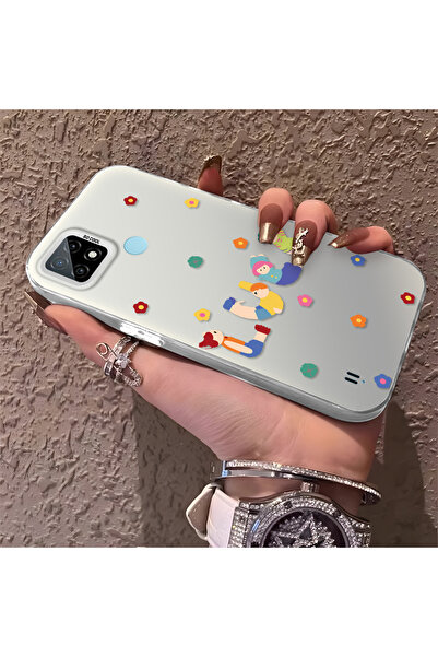 ucuc حافظة مضادة للسقوط من السيليكون المتوافقة مع هاتف Realme C21، بنمط ممتع