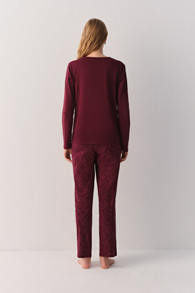SUWEN Set de pijamale confortabile din bumbac