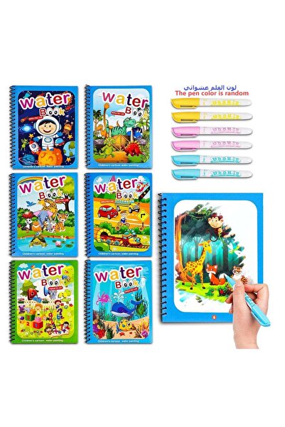 Generic 6 Pack Magic Water Colouring Book, Kids Reusable Drawing Book with 6 ...