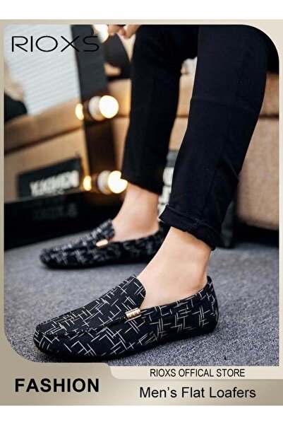 RIOXS Men's Flat Loafers, Casual Street Loafers, Light Canvas Loafer Shoes fo...