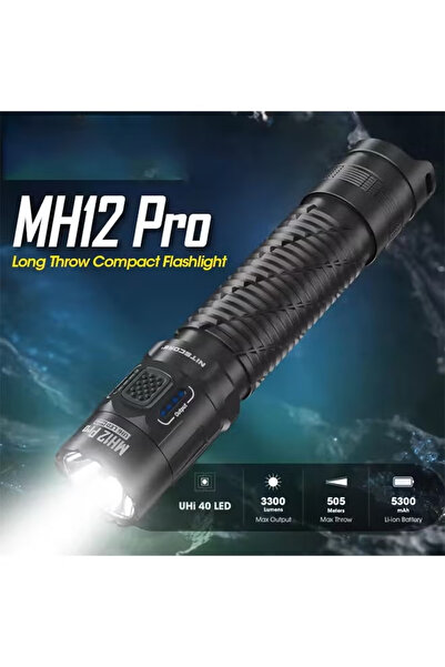 Nitecore MH12 Pro USB-C Rechargeable Compact Flashlight 505 Meters Tactical Torch UHi 40 LED Beam