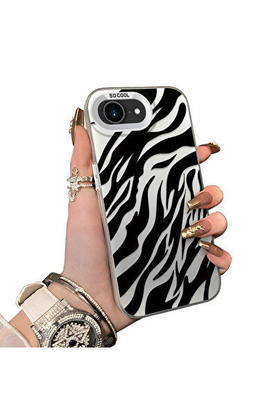 ucuc iPhone 16E Compatible Silicone Edge Hard Back Anti-Fall Case Wild Tiger
