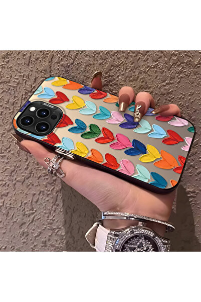 ucuc iPhone 14 Pro Max Uyumlu Silikon Kenar Sert Arka Anti Düşme Kılıfı Renkl...