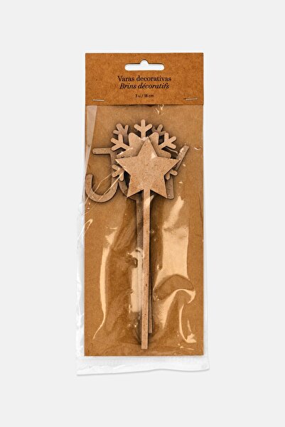 Muy Mucho 3 Pcs Wooden Decorative Spring Set, Natural