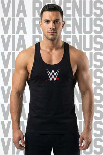 Vordevia Wwe American Wrestling Printed Men's Stringer Sportsman Singlet - Cotton Fitness & Gym Tank Top