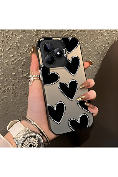 ucuc حافظة مضادة للسقوط من السيليكون المتوافقة مع هاتف Realme C53، بنمط قلب