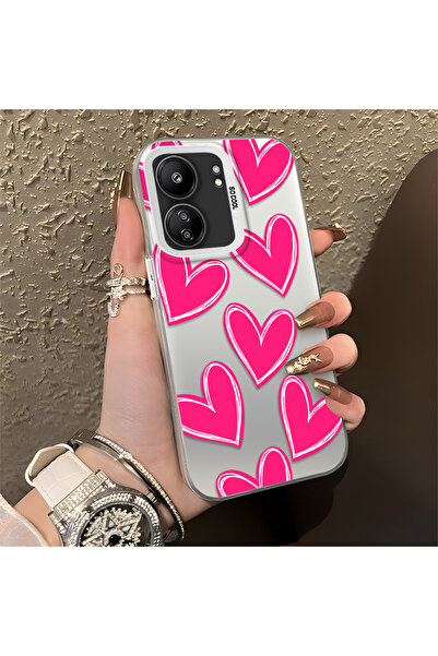 ucuc Xiaomi Redmi 13C Compatible Silicone Edge Hard Back Anti-Fall Case Heart...