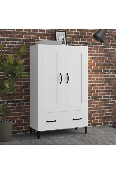 vidaxl لوح خشبي أبيض مرتفع 70×31×115 سم