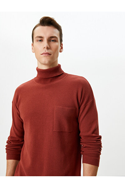Koton High-Necked Sweater Knitwear Pocket Detailed Long Sleeve