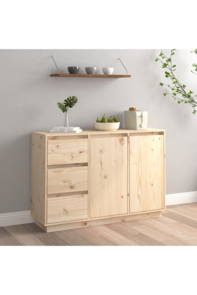 vidaxl Sideboard 111x34x75 cm Solid Wood Pine
