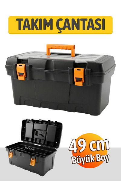 Badem10 Tek Bölmeli Organizerli 49CM Büyük Boy Alet Çantası Pratik Kullanımlı...