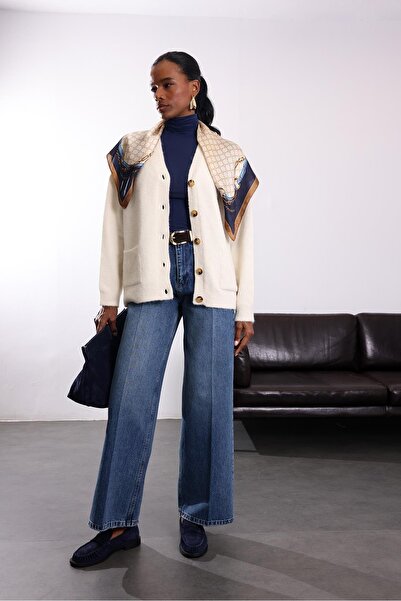 5in1Canpolat Blue Belted Wide Leg Jean 1027