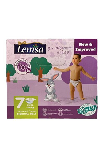 BabyLife Lamsa Diapers Medical Belt Size 7 +20kg XXXL Carton 52 Diapers