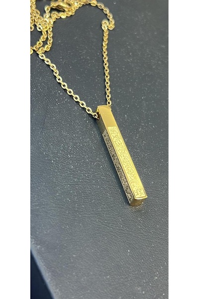 Dresslabtr Paslanmaz Kararmaz Çelik 14 Ayar Altın Kaplama İnşirah Suresi Kolye