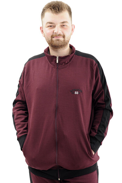 ModeXL Mode XL Men's Large Size Sweatshirt with Zipper, High Collar, Interloc...