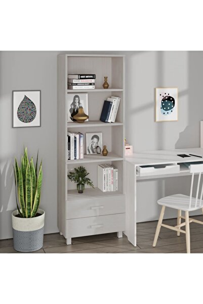 vidaxl Highboard HAMAR White 60x35x180 cm Solid Wood Pine