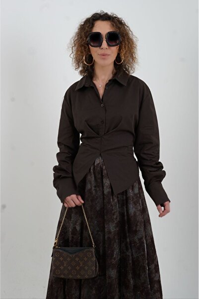 Zelish My Sister Brown Back Tie Shirt