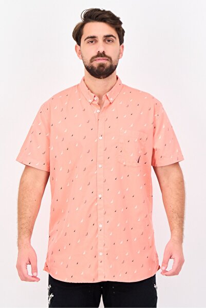Nautica Men Classic Fit Allover Print Short Sleeve Casual Shirt, Multicolor