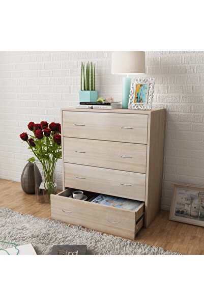 vidaxl Sideboard with 4 Drawers 60x30.5x71 cm Oak Colour