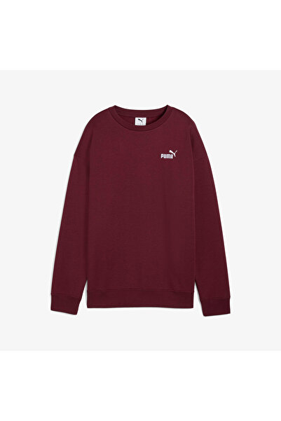 Puma Essential Small Logo Relaxed Crew Kadın Kırmızı Sweatshirt