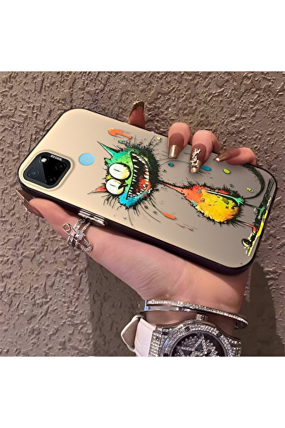 Hontinga حافظة هاتف متوافقة مع هاتف Realme C25Y/C21Y ذات ظهر صلب ومضادة للسقو...