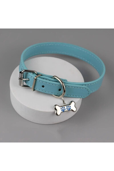 Choice blue Personality Black Leather Rope Collar Collarbone Chain Puppy Bone Necklace for Women Retro Hip