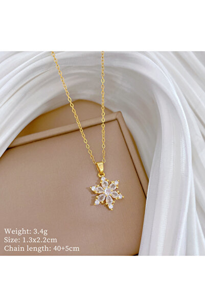 Choice قلادة NY0019 من الفولاذ المقاوم للصدأ بتصميم ندفات الثلج الشتوية والكر...