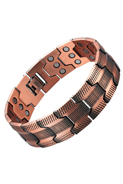 Choice سوار رجالي من النحاس الخالص، بقوة 3500 غاوس، قوة مغناطيسية ثلاثية، منا...