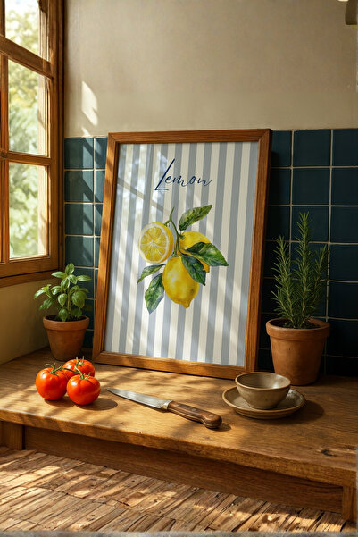 fuart.co Sarı Limon Deniz Canlıları Mutfak Posteri, Çerçevesiz Poster, Duvar ...