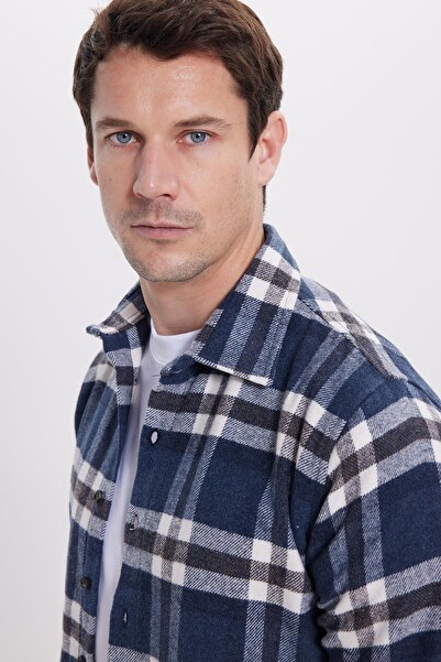 Tudors Men's Slim Fit slim fit checkered winter lumberjack shirt