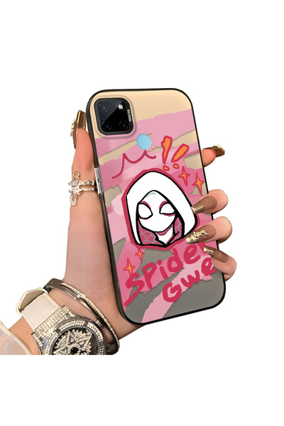 ucuc حافظة حماية سبايدرمان من السيليكون المتوافقة مع هاتف Realme C25Y/C21Y