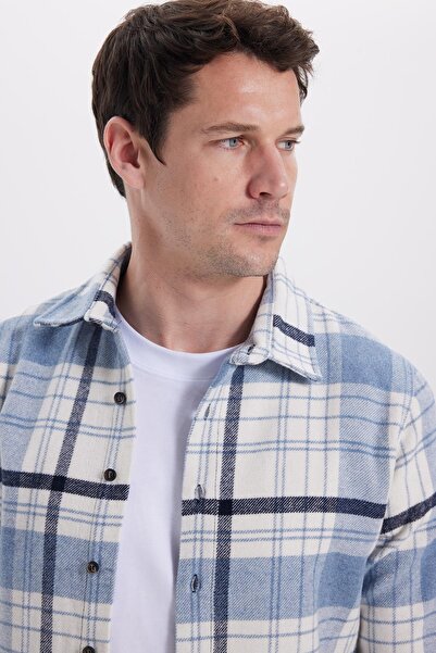 Tudors Men's Slim Fit slim fit checkered winter lumberjack shirt