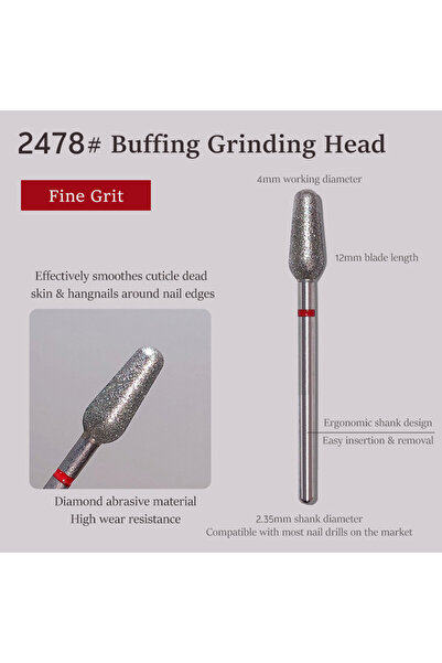 Choice1 red PG-26XF Electric Diamond Nail Drill Bit Sand Nail Files Cuticle P...