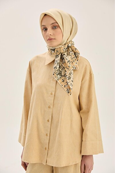 Maisa Eșarfă de mătase Arus Tivil BEJ 90 x 90