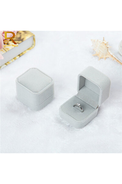 Choice علبة عرض مجوهرات مخملية رمادية عالية الجودة بالجملة، علبة قابلة للطي ل...