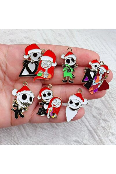 Miniso قلادة وأقراط مطلية بالزنك الأزرق، 10 قطع، بتصميم مستوحى من فيلم "كابوس...