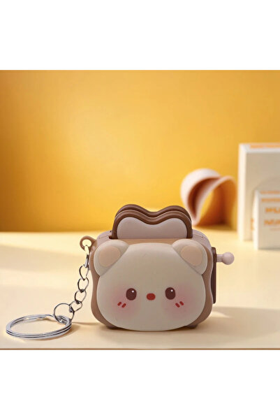 Choice سلسلة مفاتيح إبداعية على شكل آلة خبز بنية لطيفة على شكل باندا، إكسسوار لتخفيف التوتر | سلسلة مفاتيح رائعة |