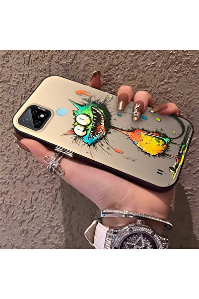 Hontinga حافظة هاتف متوافقة مع هاتف Realme C21، ظهر صلب مضاد للسقوط للقطط وال...