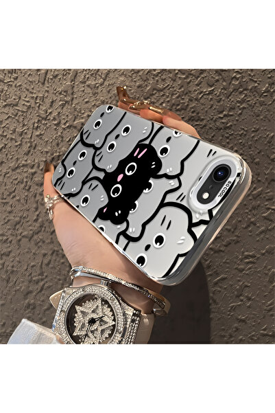 ucuc iPhone 7/8/Se 2020 2022 Compatible Silicone Edge Acrylic Back Sweet Cat ...