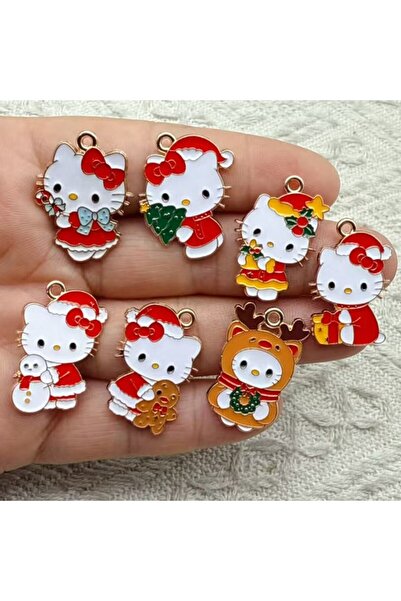 Miniso Imitation Rhodium Plated 10pcs Christmas Cat Charm for Jewelry Making ...