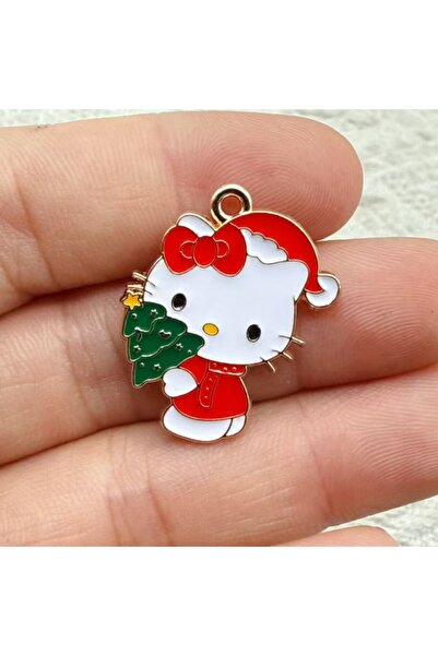 Miniso Silver Plated 10pcs Christmas Cat Charm for Jewelry Making Necklace Br...