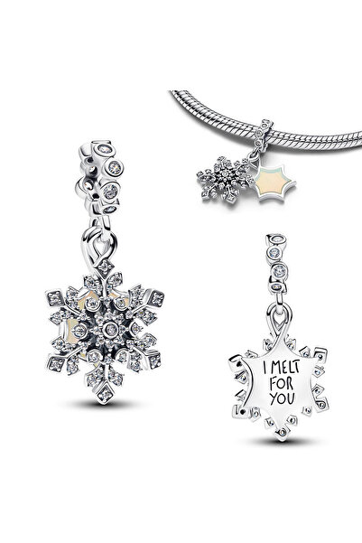 Choice AMC7294 أقراط متدلية على شكل ندفة ثلجية من الفضة الإسترليني عيار 925، ...