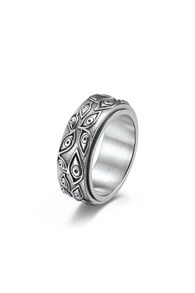 Choice 13 Style A Fashion Retro Stainless Steel Demon Eye Rings Punk Creativity Rotatable Ring for Men Wome