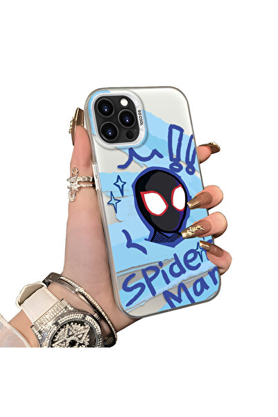 ucuc iPhone 16 Pro Compatible Silicone Edge Acrylic Back Spiderman Protective...