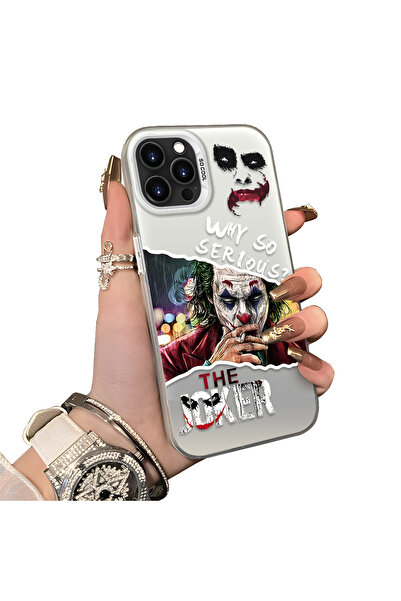 ucuc iPhone 15 Pro Compatible Acrylic Back Silicone Edge Clown Joker Protecti...