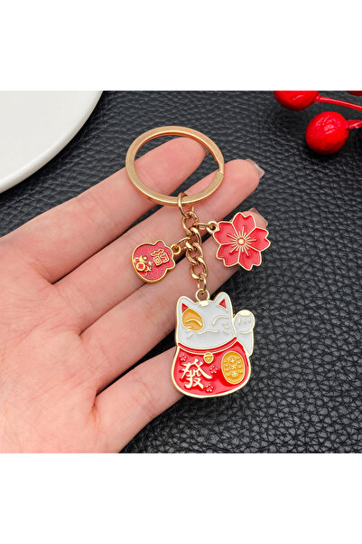 Choice سلسلة مفاتيح مانيكي نيكو (قطة الحظ) اليابانية ER1911، قلادة مفتاح سيار...